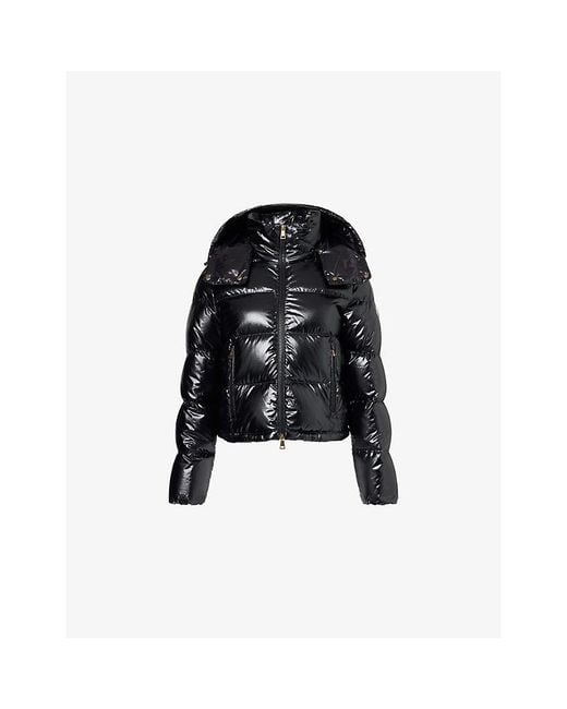 Moncler Black Niveole Hooded Quilted Shell-Down Jacket
