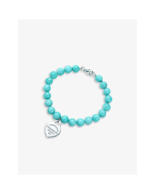 Tiffany & Co Blue Return To Tiffany Heart Tag Sterling- And Amazonite Bead Bracelet