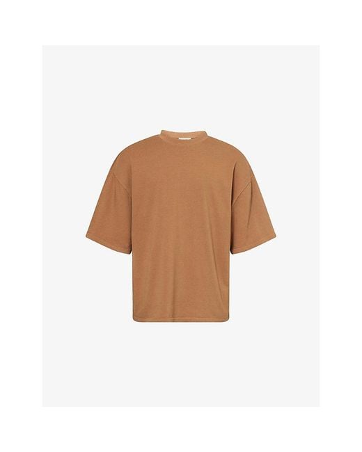Entire studios Brown Boxy-Fit Crewneck Cotton T-Shirt for men