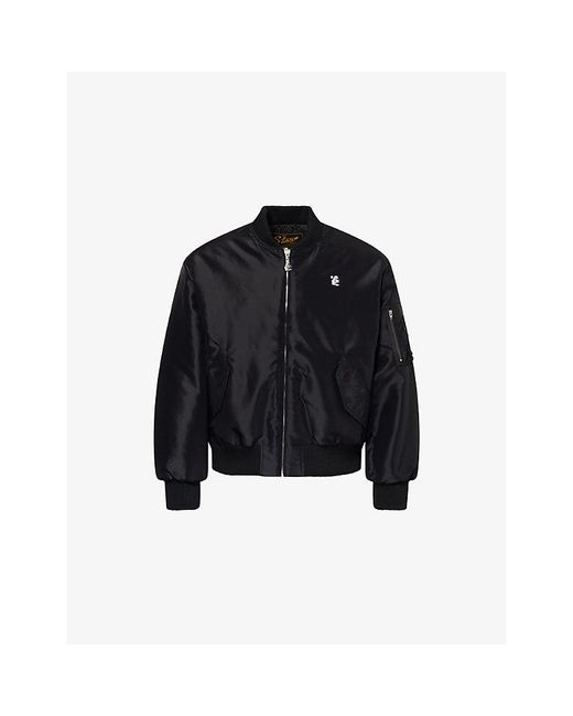 HELLSTAR Black Core Logo Nylon Bomber Jacket for men