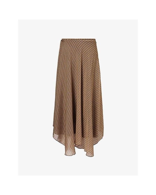 Sir Brown Cooper Printed Silk-Blend Maxi Skirt