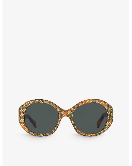 Céline Brown Cl000415 Round-frame Acetate Sunglasses