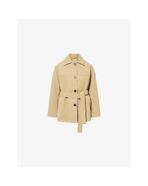 4th & Reckless Natural Rowena Belted Faux-Leather Jacket