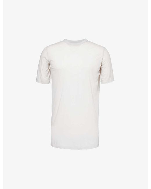 Boris Bidjan Saberi White Exposed-seam Raw-trim Cotton And Cashmere-blend T-shirt for men