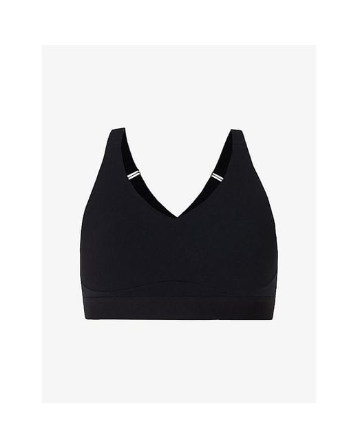Sweaty Betty Black Power Pulse V-Neck Stretch-Woven Sports Bra