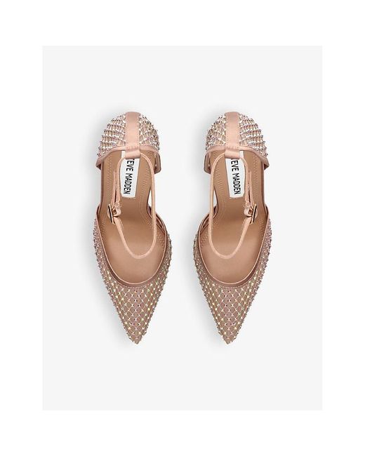 Steve Madden White Sparx M Charm-Embellished Heeled Woven Courts