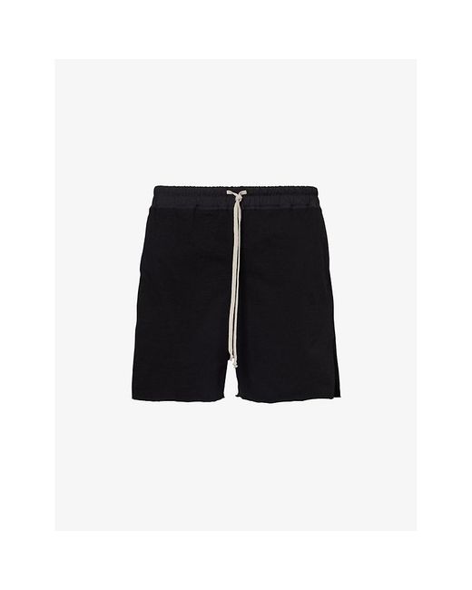 Rick Owens Black Drawstring-waistband Mid-rise Stretch-cotton Shorts for men