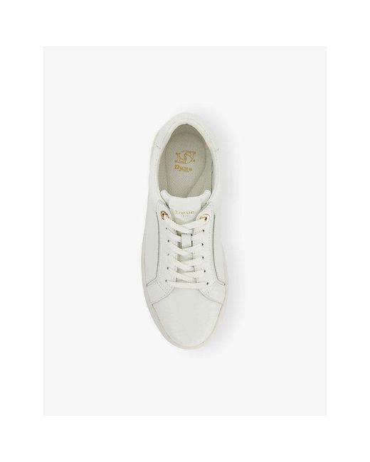 Dune White Emeelia Leather Low-Top Trainers