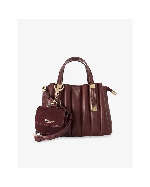 Dune Brown Dinkydorry Mini Faux-Leather Tote Bag