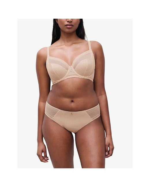 Chantelle White Romance Underwired Stretch-Lace Bra