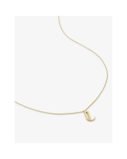 Monica Vinader Metallic Initial J 18Ct Vermeil-Plated 925 Sterling Necklace
