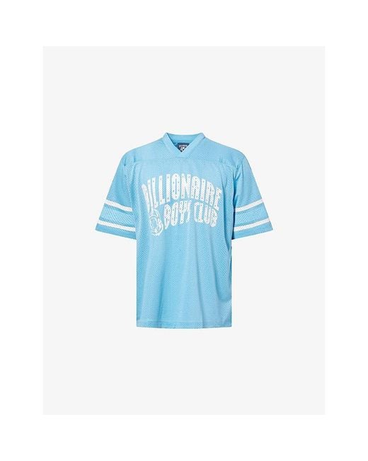 BBCICECREAM Blue Arch Logo Mesh Woven T-Shirt for men
