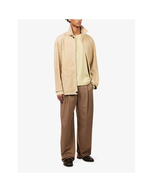 The Row Natural Vilmo Zip-Through Suede Jacket for men