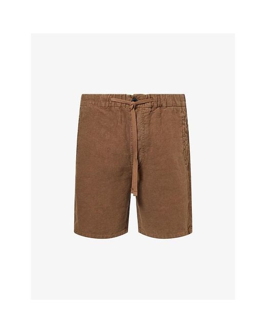 Citizens of Humanity Brown Drawstring Relaxed-Fit Linen Deck Shorts for men