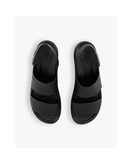Crocs™ Brooklyn Doublestrap Lowwedge Rubber Sandals in Black Lyst