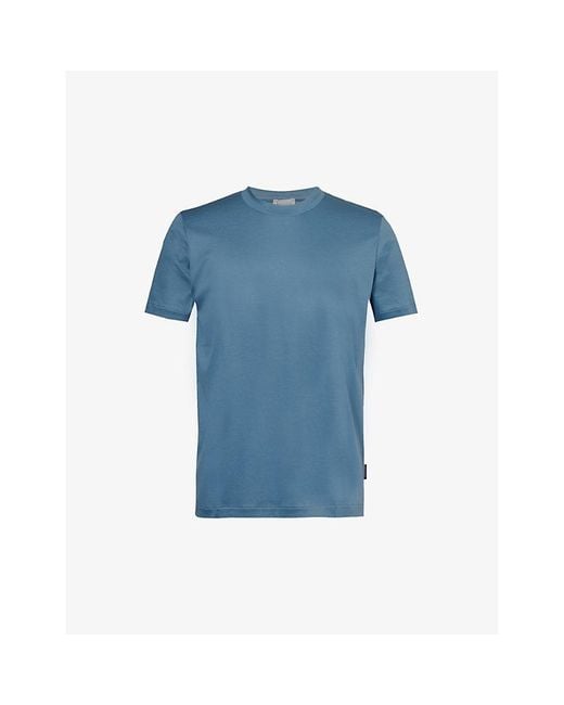 Zimmerli of Switzerland Blue Crewneck Regular-fit Cotton-jersey Pyjama Top for men