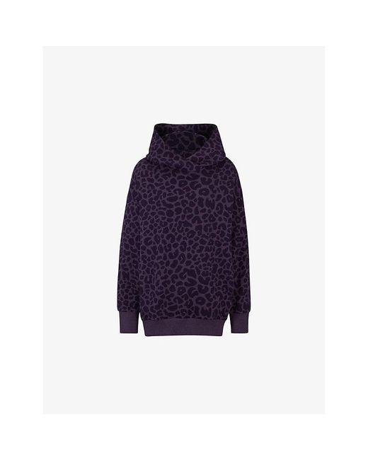 Boss Blue X Naomi Campbell Leopard-pattern Stretch Cotton-blend Hoody
