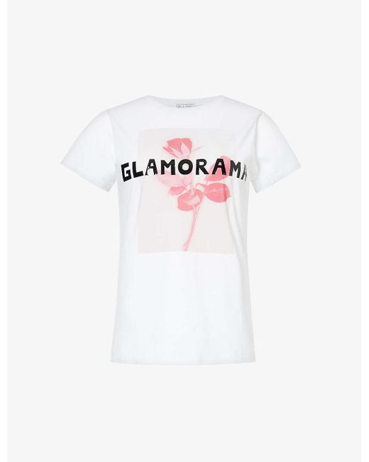Bella Freud White Glamorama Graphic-print Organic Cotton-jersey T-shirt