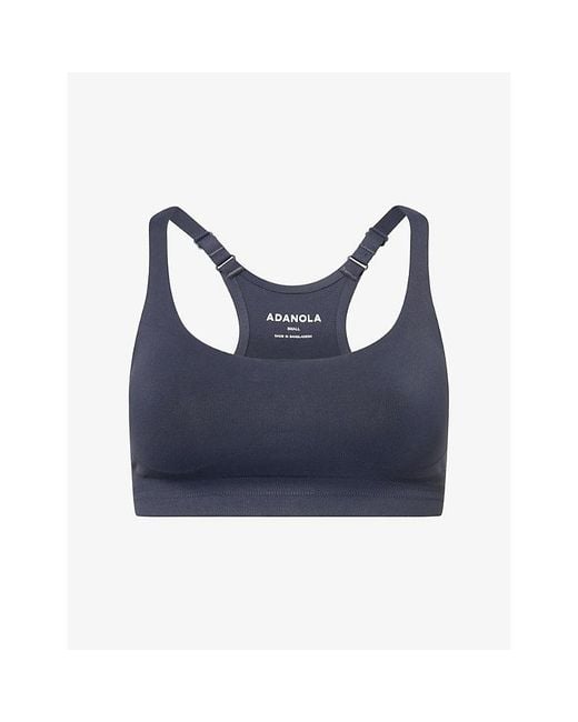 ADANOLA Blue Seamless Racerback Sports Bra
