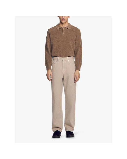 Sandro Natural Overdyed Baggy-Fit Denim Jeans for men