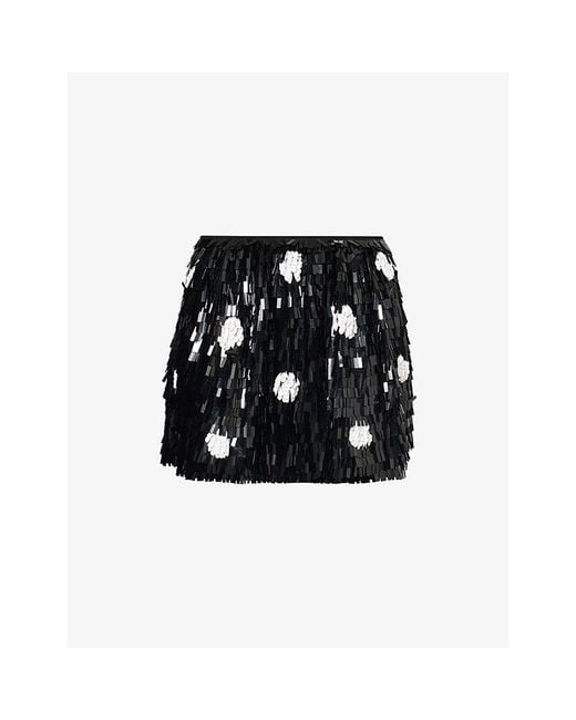 Dries Van Noten Black Gabrina Embellished Silk Mini Skirt