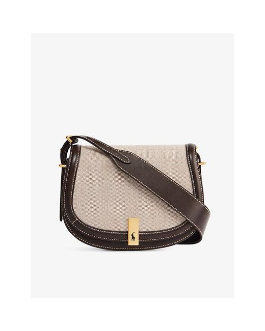 Polo Ralph Lauren Saddle Medium Leather Crossbody Bag Lyst
