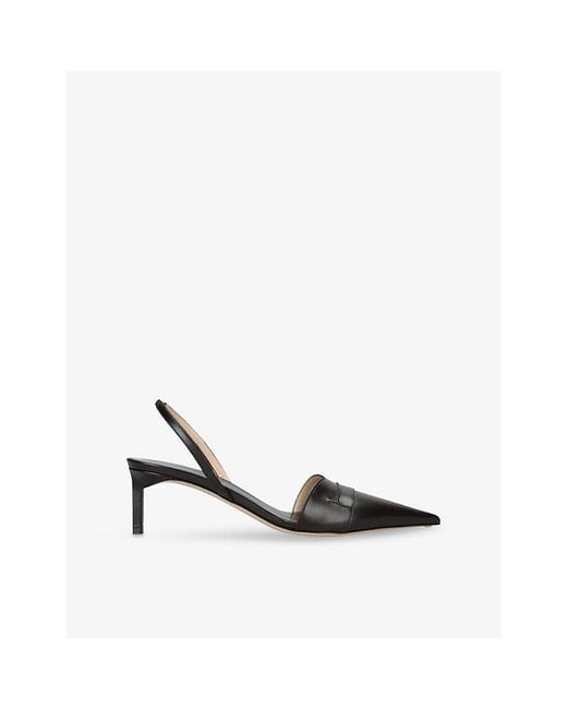 Tom Ford Brown Eva 55 Leather Slingback Pumps