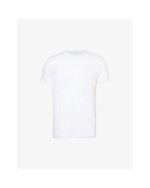 Derek Rose White Jordan Short-sleeved Linen T-shirt for men