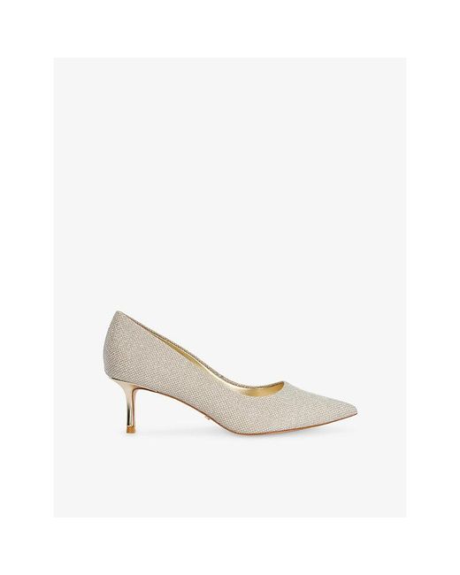 Dune White Achievable Woven Heeled Courts