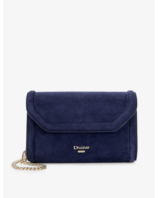 Dune Blue Vy-fabric Bellini Logo-badge Faux-leather Clutch