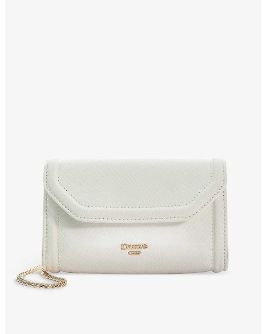 Dune White Bellini Snakeskin-embossed Faux-leather Clutch Bag