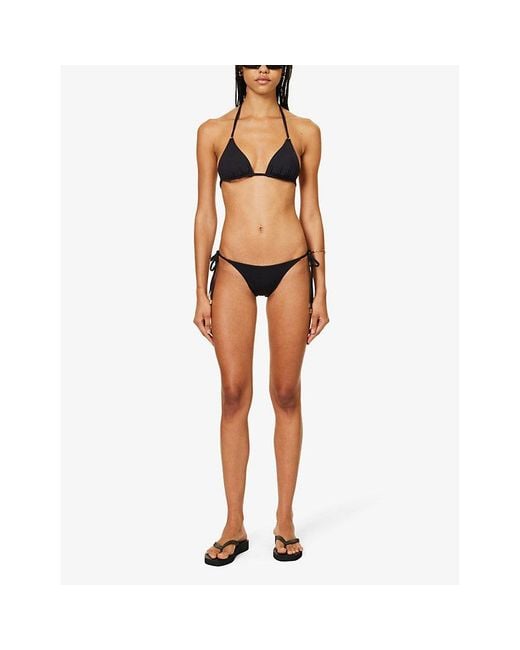 Cheap Monday Black Palma High-Rise Stretch-Nylon Bikini Bottom