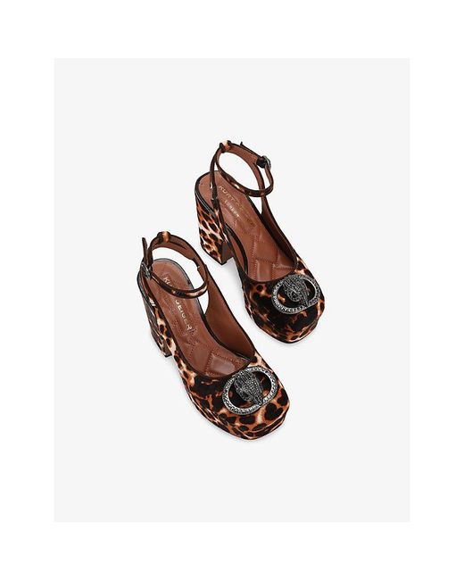 Kurt Geiger Brown Chelsea Platform Sling-Back Pony-Hair Heels