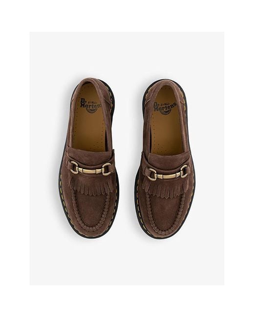 Dr. Martens Brown Adrian Snaffle-trim Suede Loafers for men