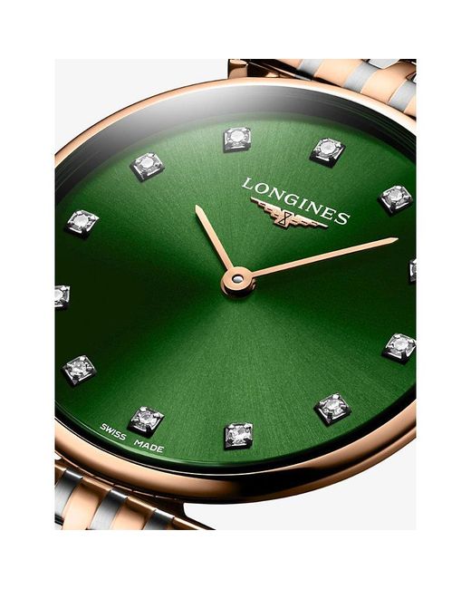 Longines Green L4.512.1.08.7 La Grande Classique La Grande Classique Rose Pvd Coated Stainless-Steel And 0.081Ct Diamond Quartz Watch