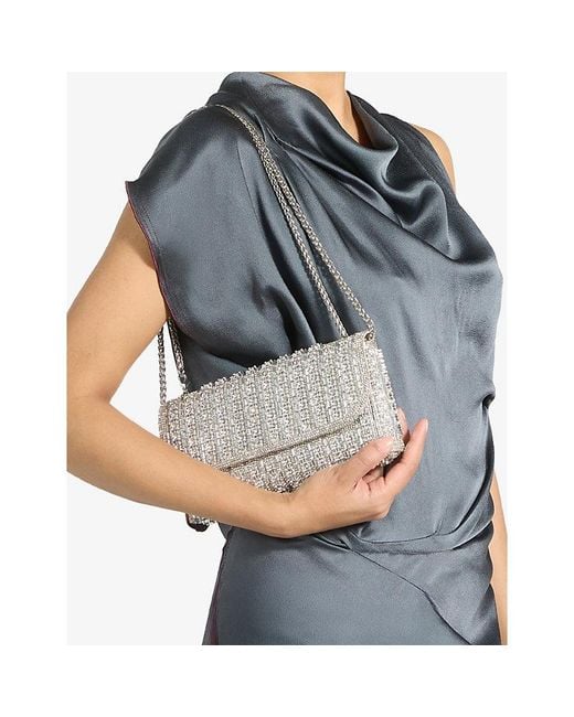 Dune Gray Elabourate Crystal-Embellished Clutch Bag