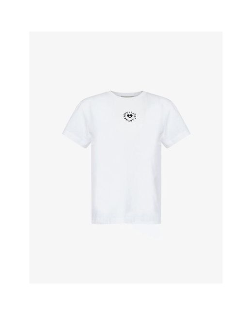 Stella McCartney White Heart Boxy-fit Cotton-jersey T-shirt