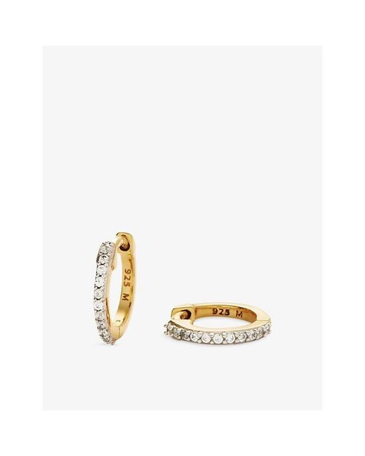 Missoma Metallic Classic Pave Huggies 18Ct Vermeil-Plated Sterling Earrings