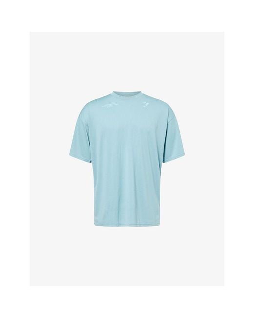 GYMSHARK Blue Condition Club Oversize Stretch-Jersey T-Shirt for men