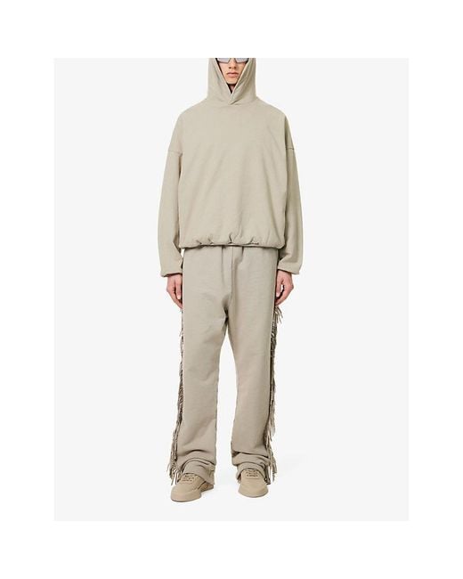 Fear Of God Natural Brand-patch Relaxed-fit Cotton-jersey Hoody for men