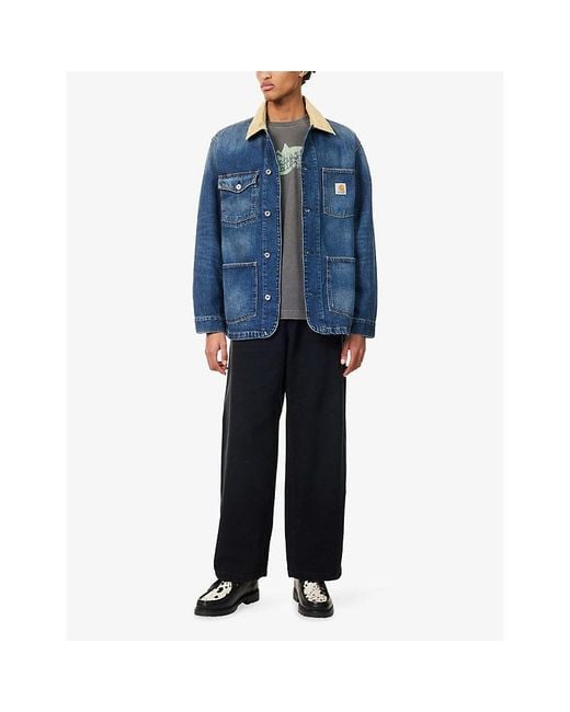 Carhartt Blue Warren Chore Cotton Denim Coat for men
