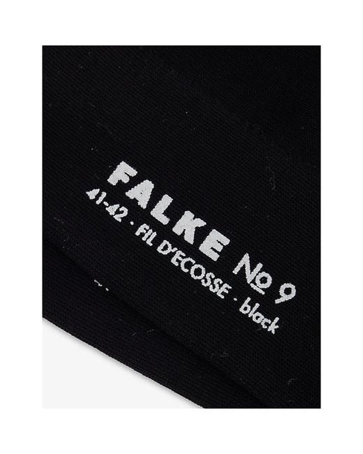 Falke Black No 9 Crew-Length Wool-Blend Socks for men