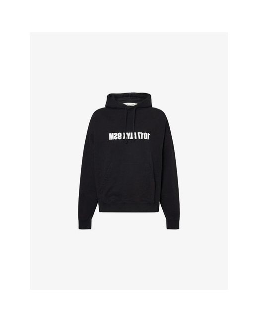 1017 ALYX 9SM Black Mirrored Logo-Print Cotton-Jersey Hoody for men