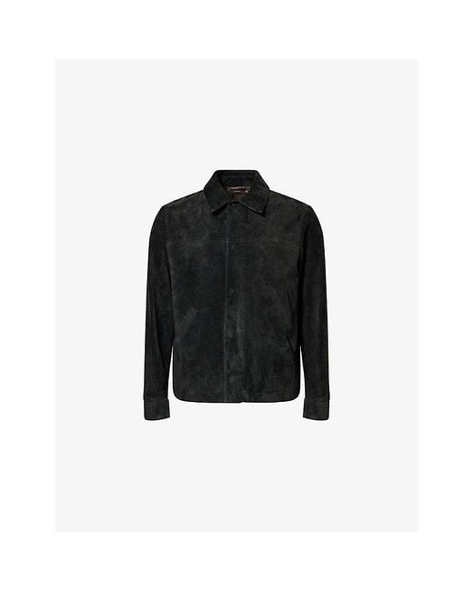 Tom Ford Black Military Welt-Pocket Leather Jacket for men