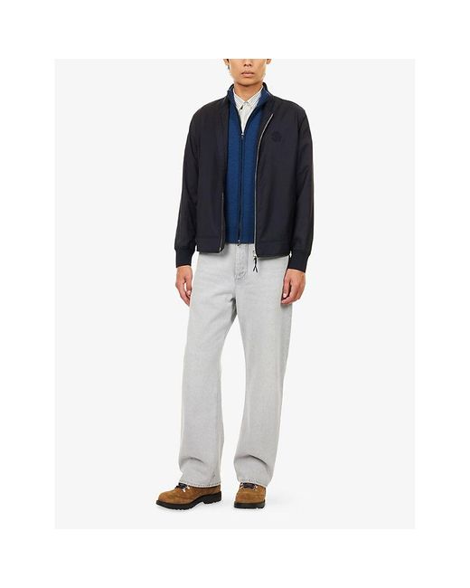 Dunhill Blue Athluxury Packable Wool Bomber Jacket for men
