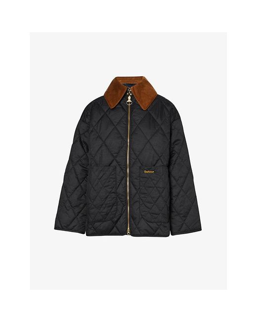 Barbour Black Woodhall Quilted Recycled-polyester Jacket