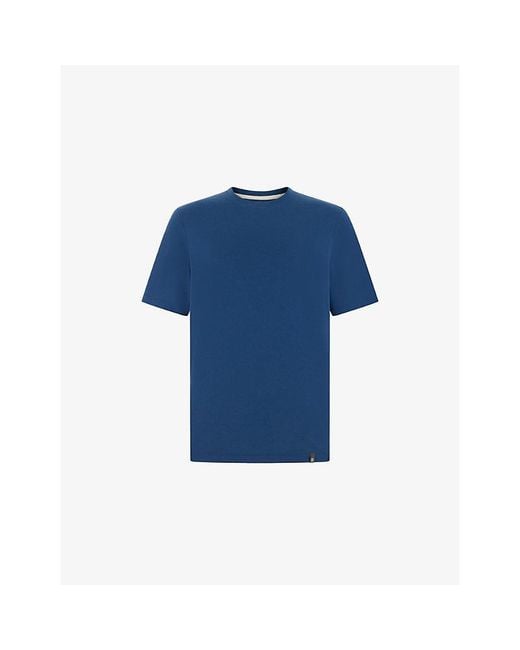Boggi Blue Branded Short-Sleeved Cotton-Blend T-Shirt for men