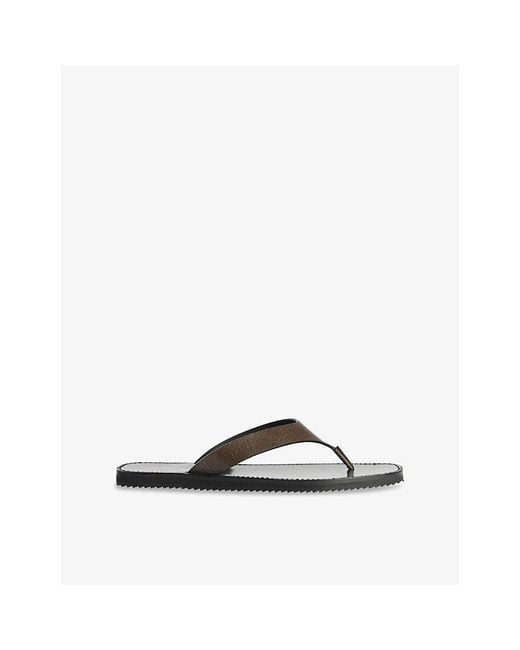 Jude Brown Vermelho Flat Leather Sandals
