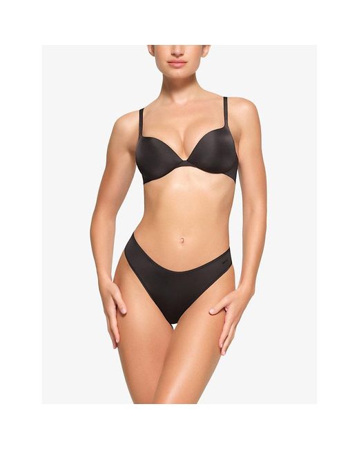 Skims Black Ultimate Tear-Drop Stretch-Woven Push-Up Bra