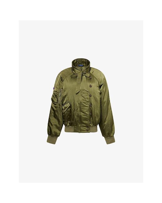 Damson Madder Green Joanie High-Neck Woven Jacket
